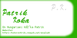 patrik koka business card